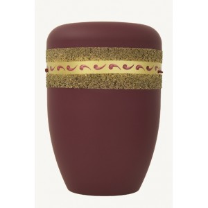 Biodegradable Cremation Ashes Funeral Urn / Casket - BORDEAUX RED with ETERNAL BAND Design